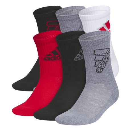 adidas Youth Cushioned Mixed 2.0 6-Pack Crew Sock-1