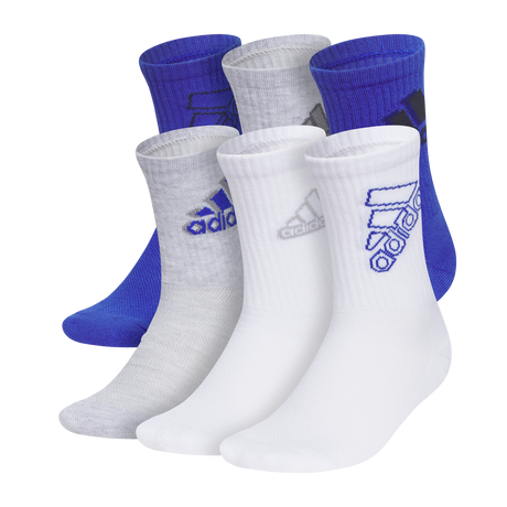 adidas Youth Cushioned Mixed 2.0 6-Pack Crew Sock-1