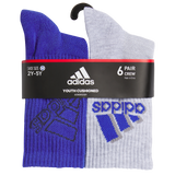 adidas Youth Cushioned Mixed 2.0 6-Pack Crew Sock-6