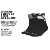 adidas Women's Cushioned 3-Stripe 4.0 3-Pack High Quarter Sock-2
