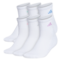 adidas Women's Athletic Cushioned 6-Pack Quarter Sock-1