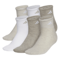 adidas Women's Athletic Cushioned 6-Pack Quarter Sock-1