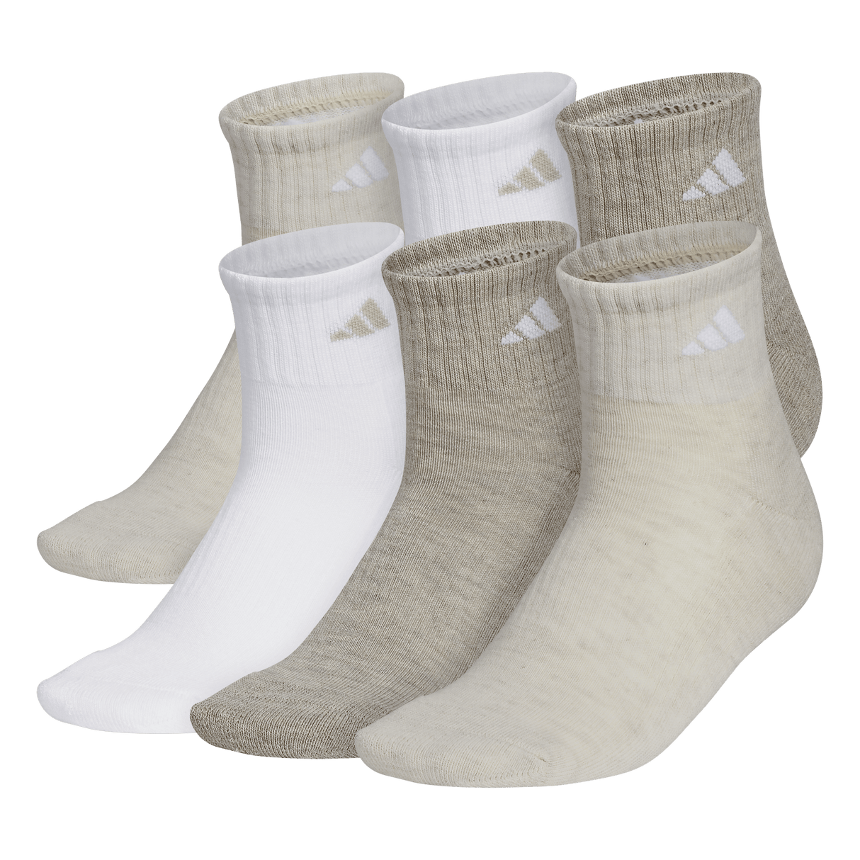 adidas Women's Athletic Cushioned 6-Pack Quarter Sock-1