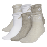 adidas Women's Athletic Cushioned 6-Pack Quarter Sock-1