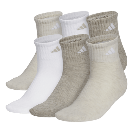 adidas Women's Athletic Cushioned 6-Pack Quarter Sock-1