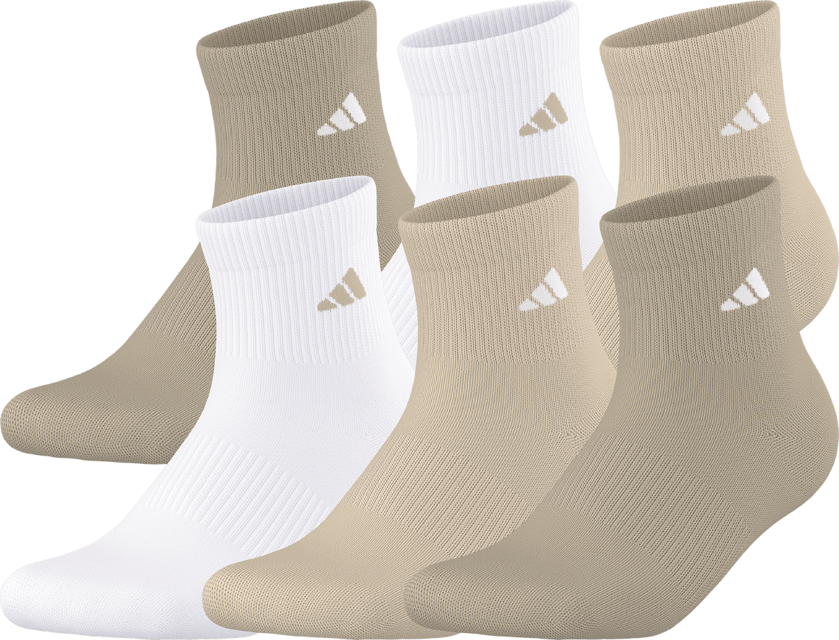 adidas Women's Athletic Cushioned 6-Pack Quarter Sock-1