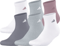 adidas Women's Athletic Cushioned 6-Pack Quarter Sock-1