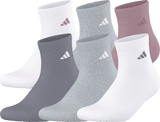 adidas Women's Athletic Cushioned 6-Pack Quarter Sock-1