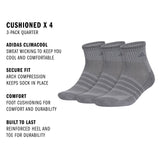 adidas Men's Cushioned X4 3-Pack Quarter Sock-2