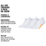 adidas Men's All Day Training 3-Pack No Show Sock-2