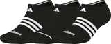 adidas Women's Cushioned 3-Stripe 4.0 3-Pack No Show Sock-1