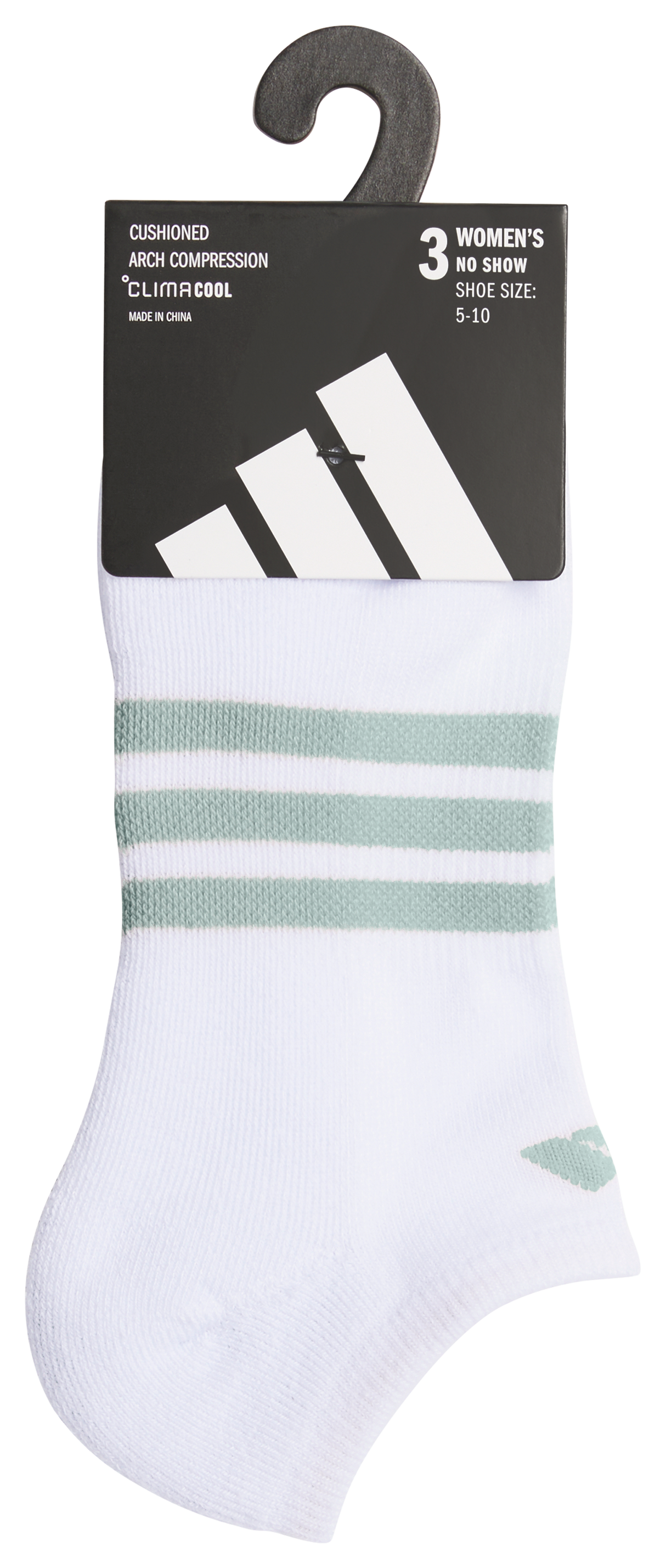 adidas Women's Cushioned 3-Stripe 4.0 3-Pack No Show Sock-6