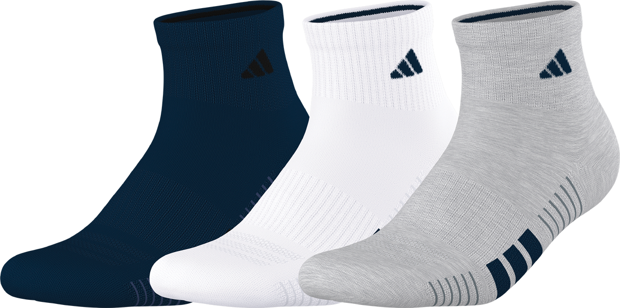 adidas Men's Cushioned 4.0 3-Pack Quarter Sock-1