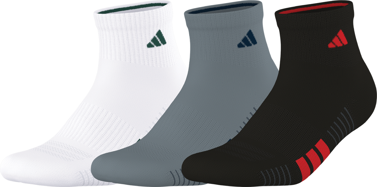 adidas Men's Cushioned 4.0 3-Pack Quarter Sock-1