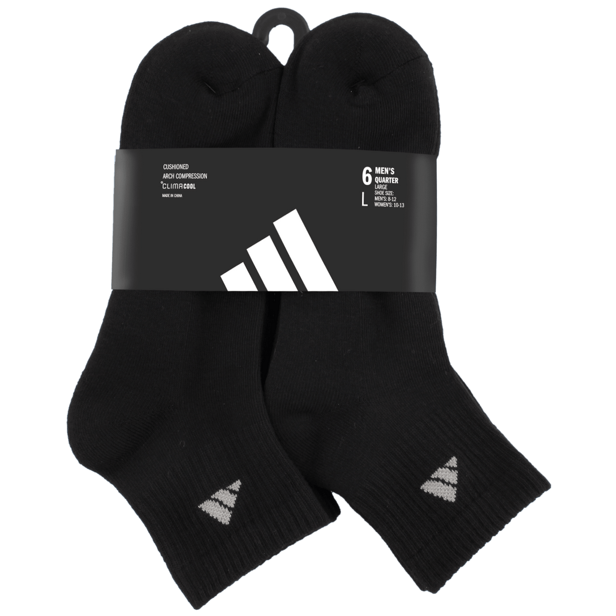 adidas Men's Athletic Cushioned 6-Pack Quarter Sock-9