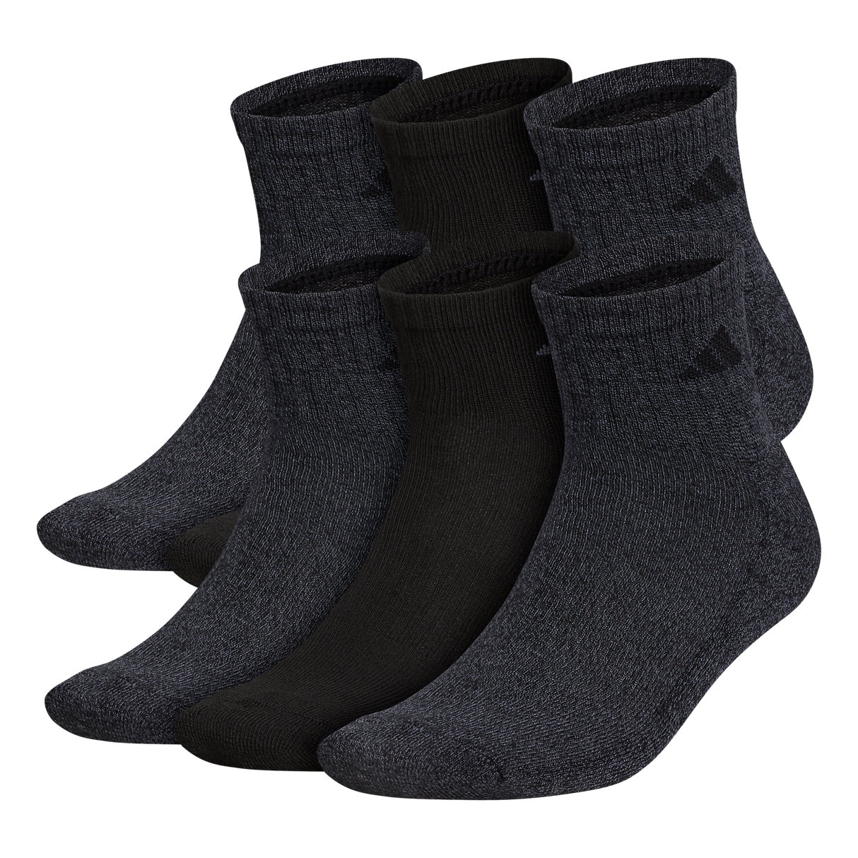 adidas Men's Athletic Cushioned 6-Pack Quarter Sock-1