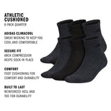 adidas Men's Athletic Cushioned 6-Pack Quarter Sock-2