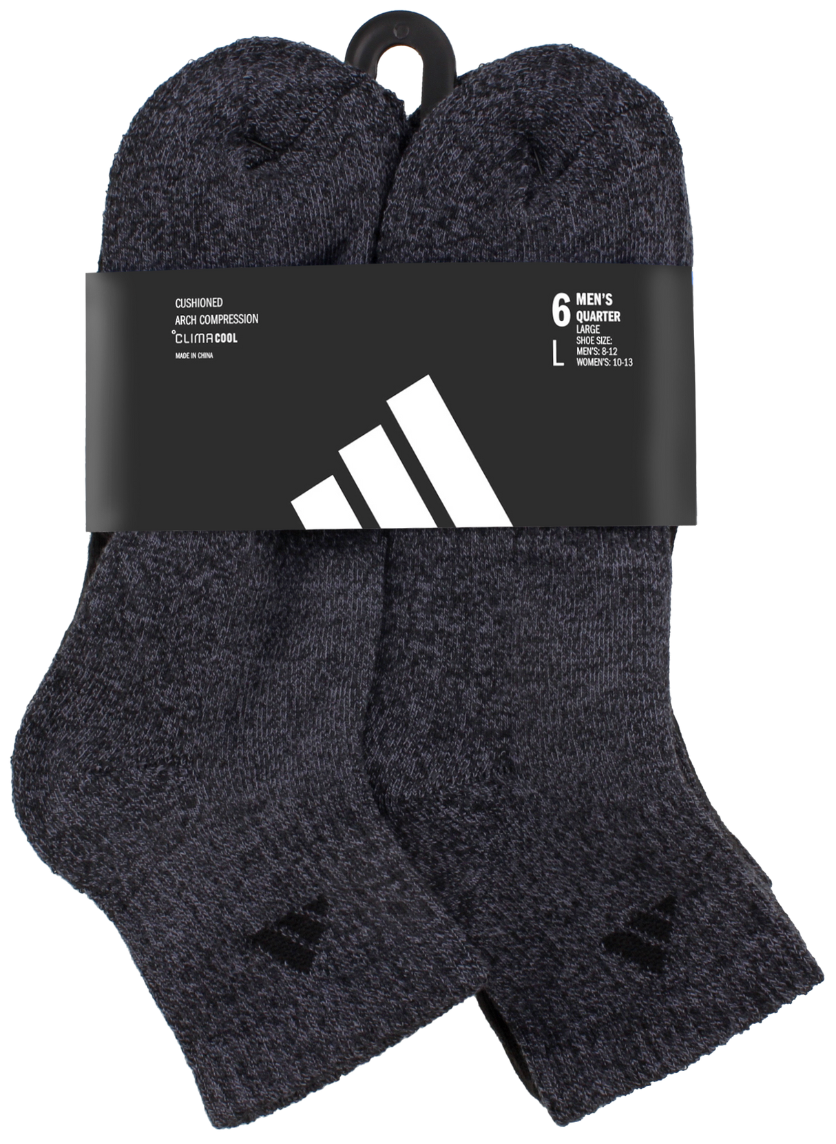 adidas Men's Athletic Cushioned 6-Pack Quarter Sock-9