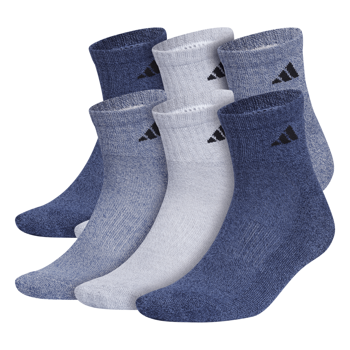 adidas Men's Athletic Cushioned 6-Pack Quarter Sock-1