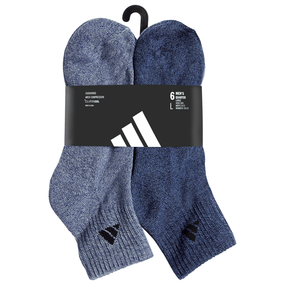adidas Men's Athletic Cushioned 6-Pack Quarter Sock-8