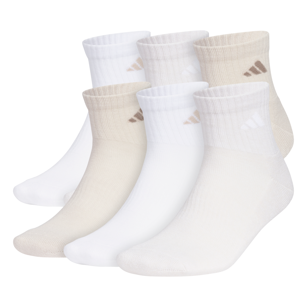 adidas Men's Athletic Cushioned 6-Pack Quarter Sock-1