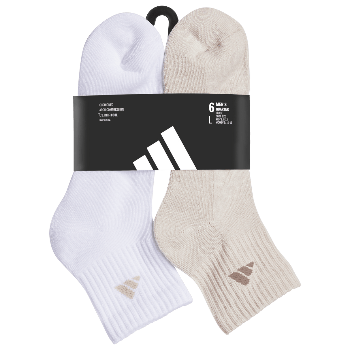 adidas Men's Athletic Cushioned 6-Pack Quarter Sock-8