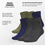adidas Men's Athletic Cushioned 6-Pack Quarter Sock-2