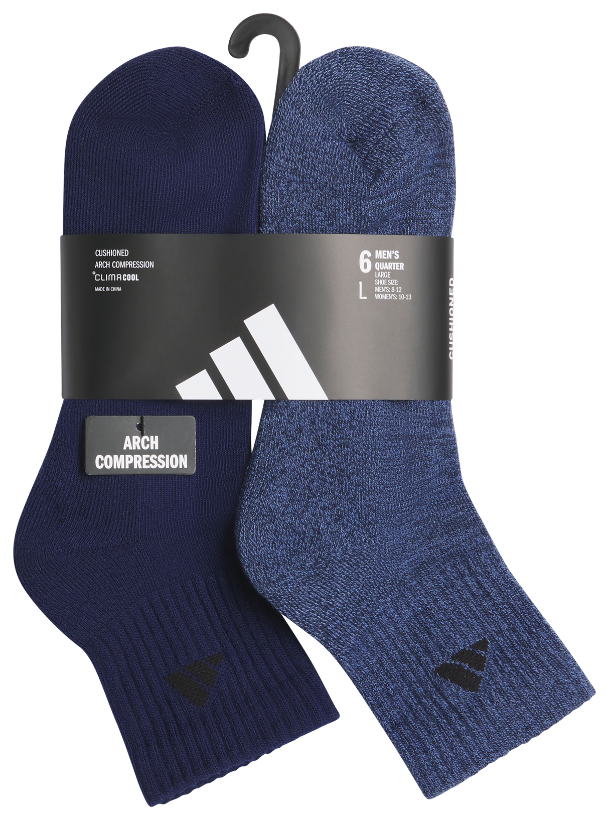 adidas Men's Athletic Cushioned 6-Pack Quarter Sock-7