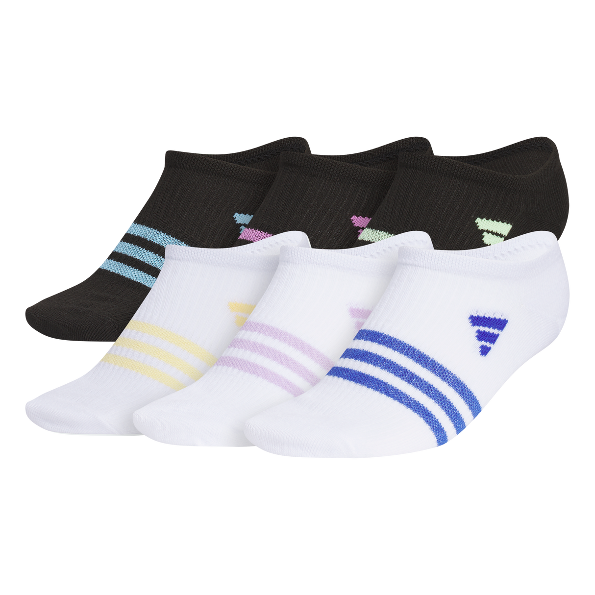 adidas Girl's Superlite 3.0 6-Pack No Show Sock-1