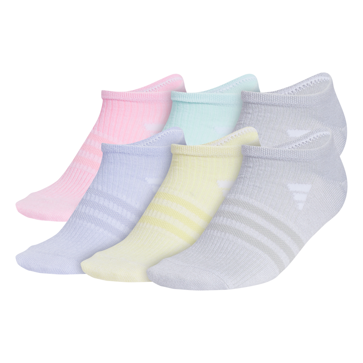 adidas Girl's Superlite 3.0 6-Pack No Show Sock-1