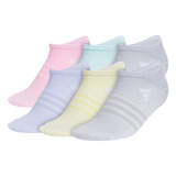 adidas Girl's Superlite 3.0 6-Pack No Show Sock-1