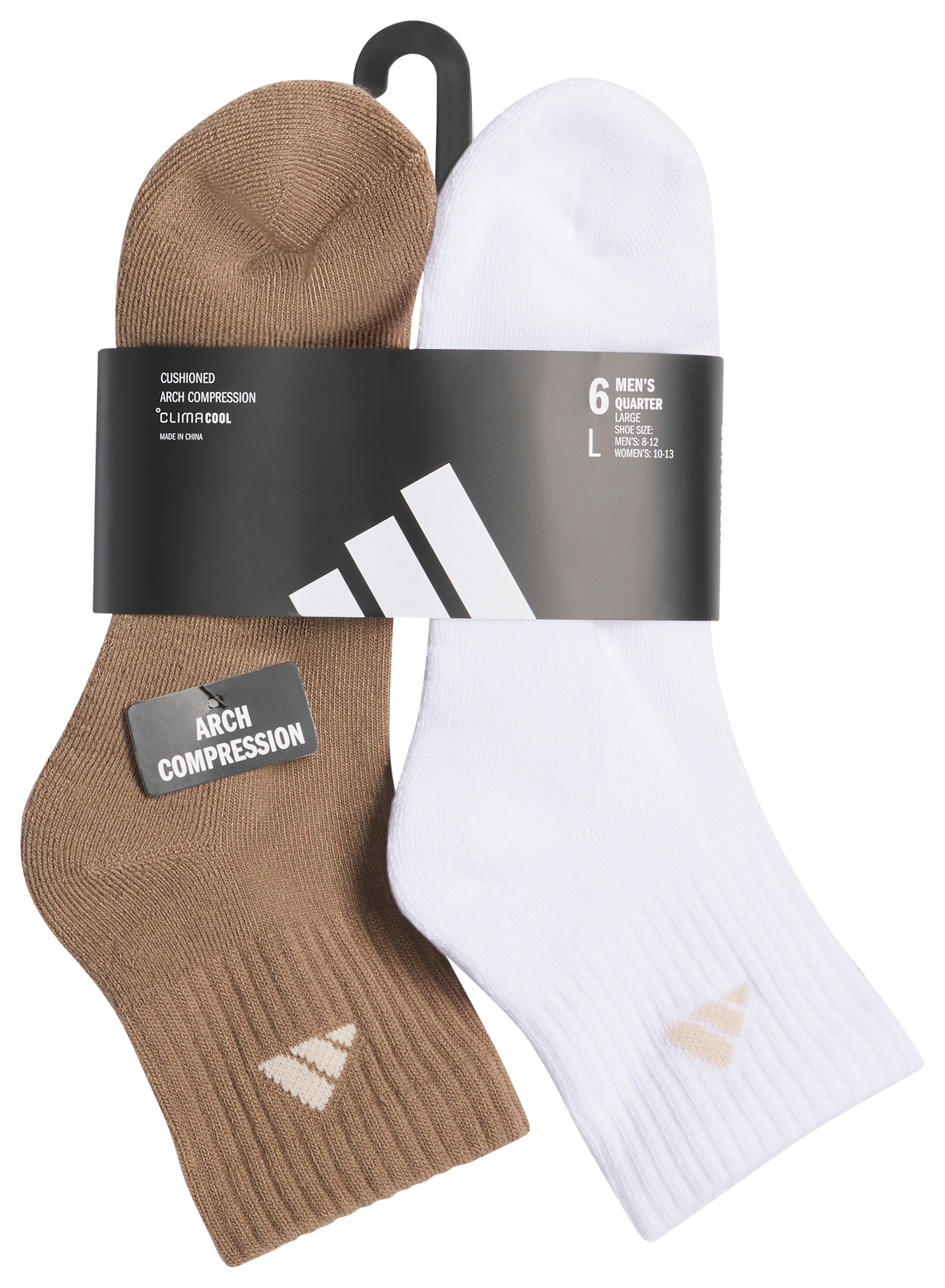 adidas Men's Athletic Cushioned 6-Pack Quarter Sock-7