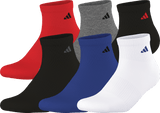 adidas Men's Athletic Cushioned 6-Pack Quarter Sock-1