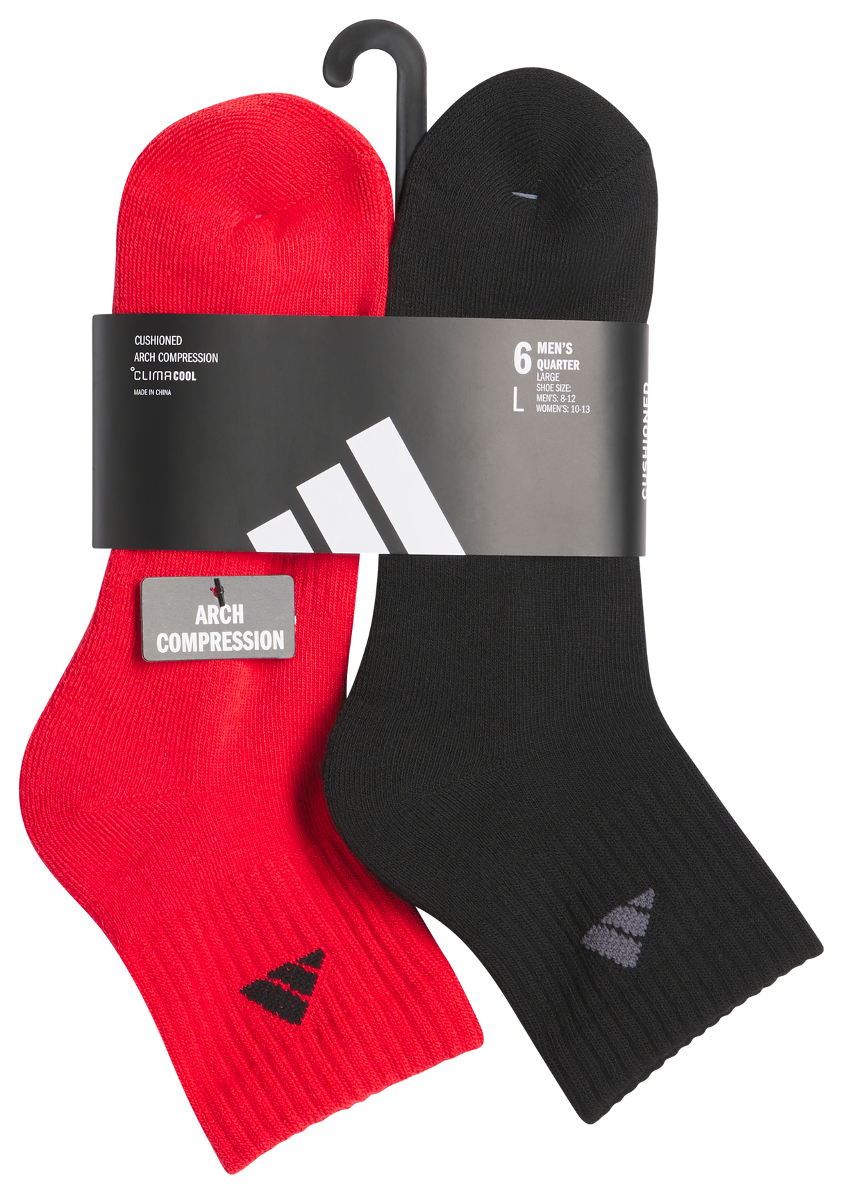adidas Men's Athletic Cushioned 6-Pack Quarter Sock-7