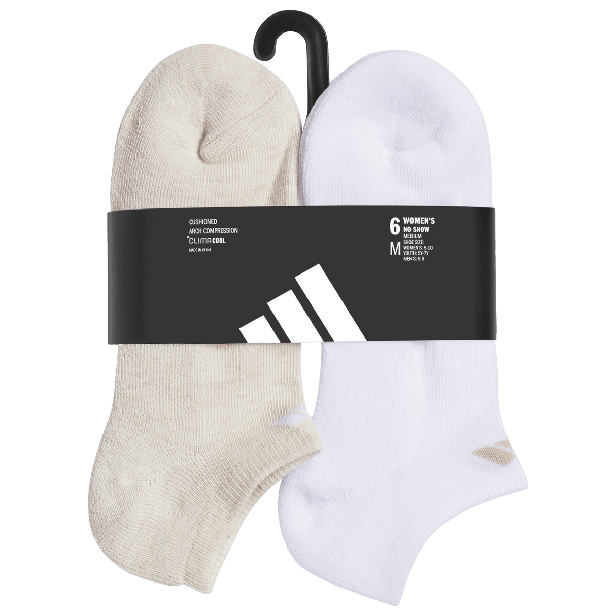 adidas Women's Athletic Cushioned 6-Pack No Show Sock-6