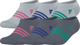 adidas Girl's Superlite 3.0 6-Pack No Show Sock-1