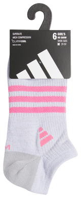 adidas Girl's Superlite 3.0 6-Pack No Show Sock-8
