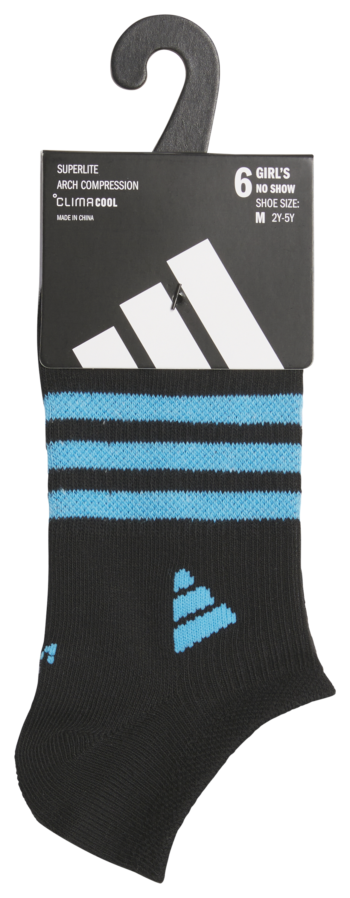 adidas Girl's Superlite 3.0 6-Pack No Show Sock-8