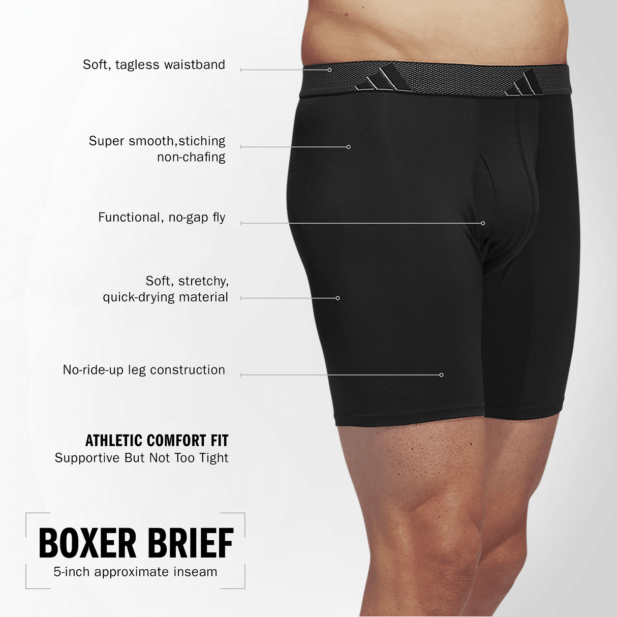 adidas Men's Microfiber 3-Pack Boxer Brief-2