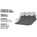 adidas Men's Superlite 3.0 6-Pack No Show Sock-2