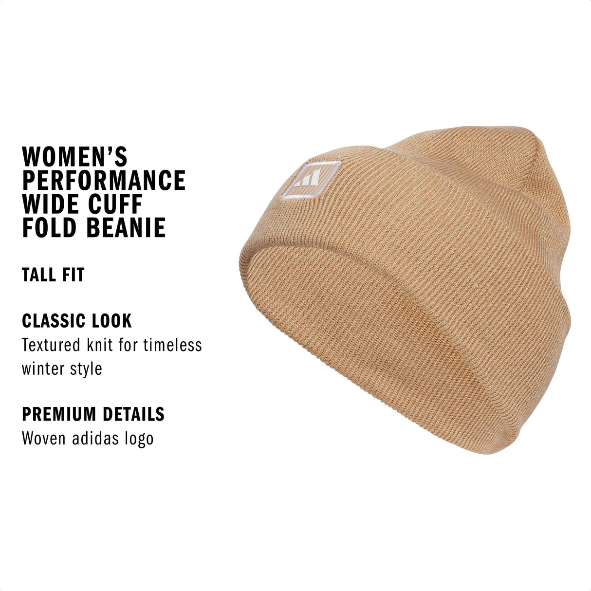 adidas Women's Performance Wide Cuff Fold Beanie-3
