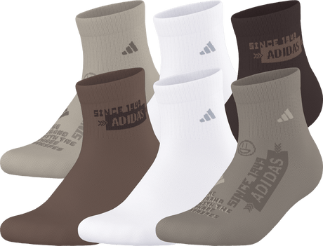 adidas Youth Cushioned Graphic 6-Pack Quarter Sock-1