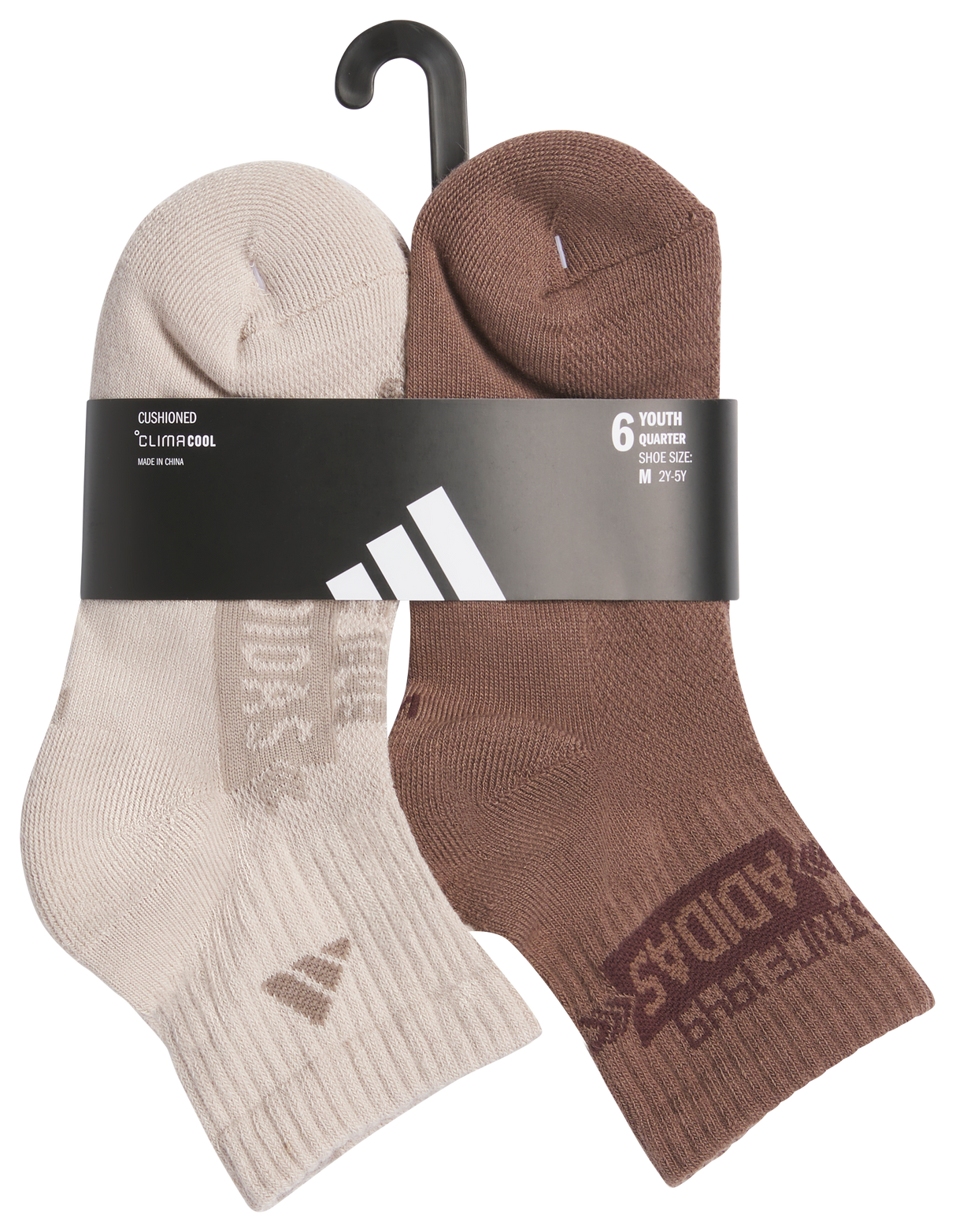 adidas Youth Cushioned Graphic 6-Pack Quarter Sock-6