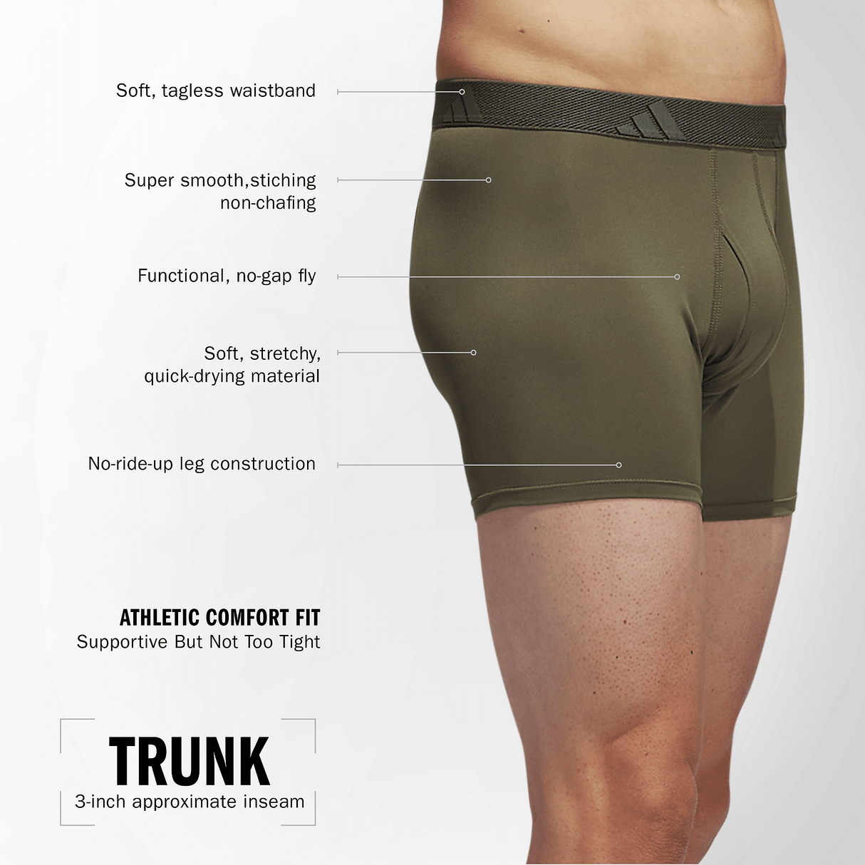 adidas Men's Microfiber 3-Pack Trunk-2