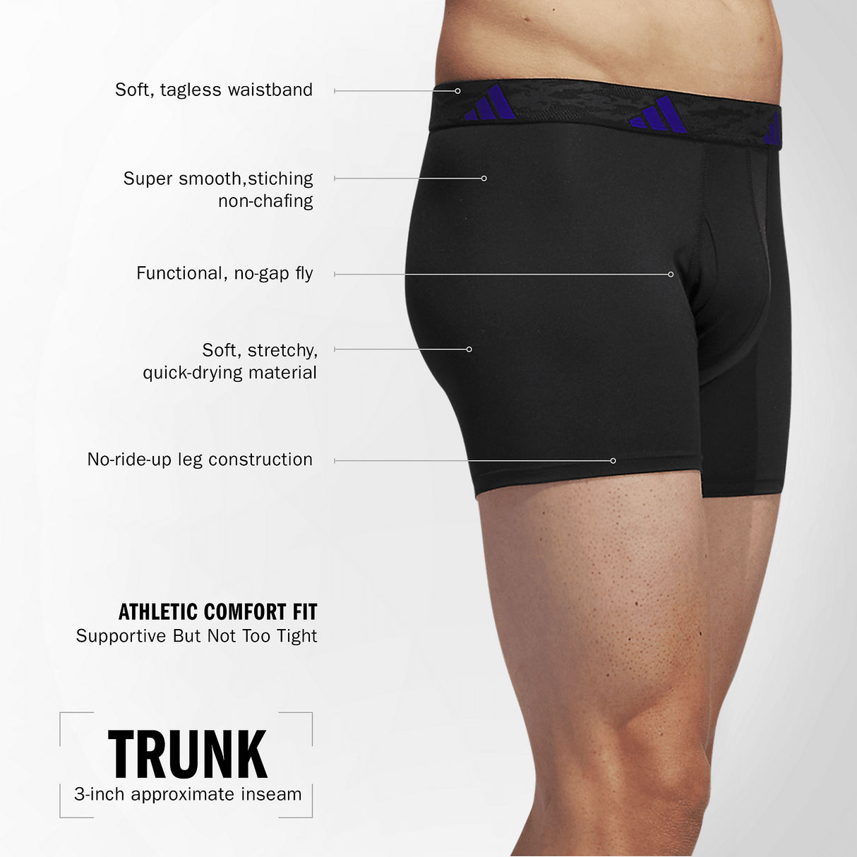 adidas Men's Microfiber 3-Pack Trunk-2