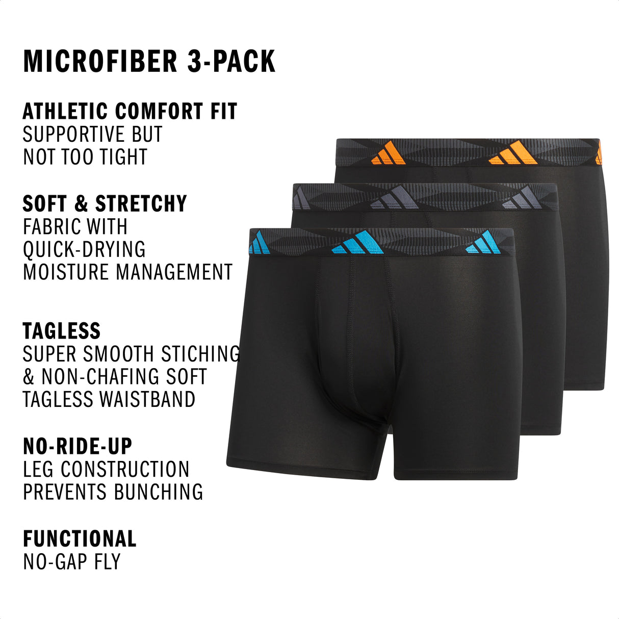 adidas Men's Microfiber 3-Pack Trunk-2