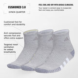 adidas Women's Cushioned 3.0 3-Pack Quarter Sock-2