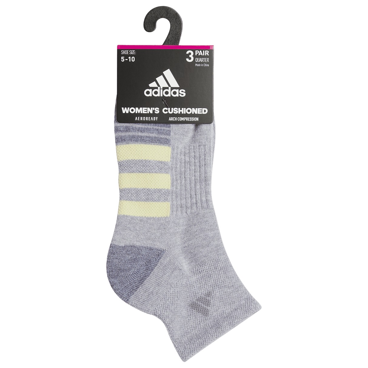 adidas Women's Cushioned 3.0 3-Pack Quarter Sock-8