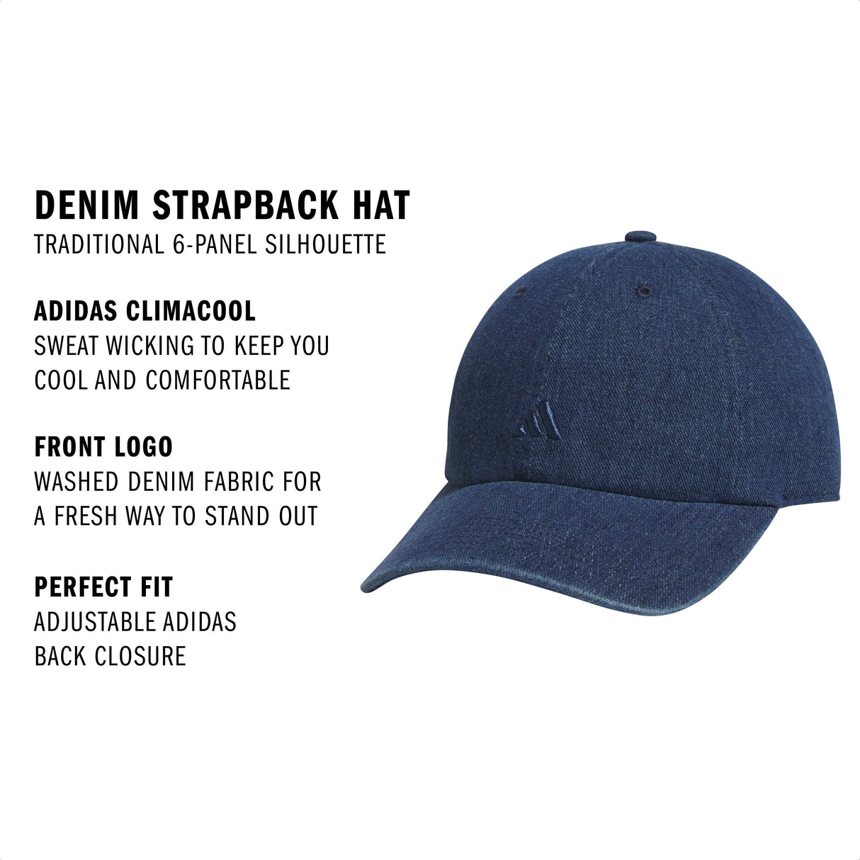 adidas Women's Denim Strapback Hat-3