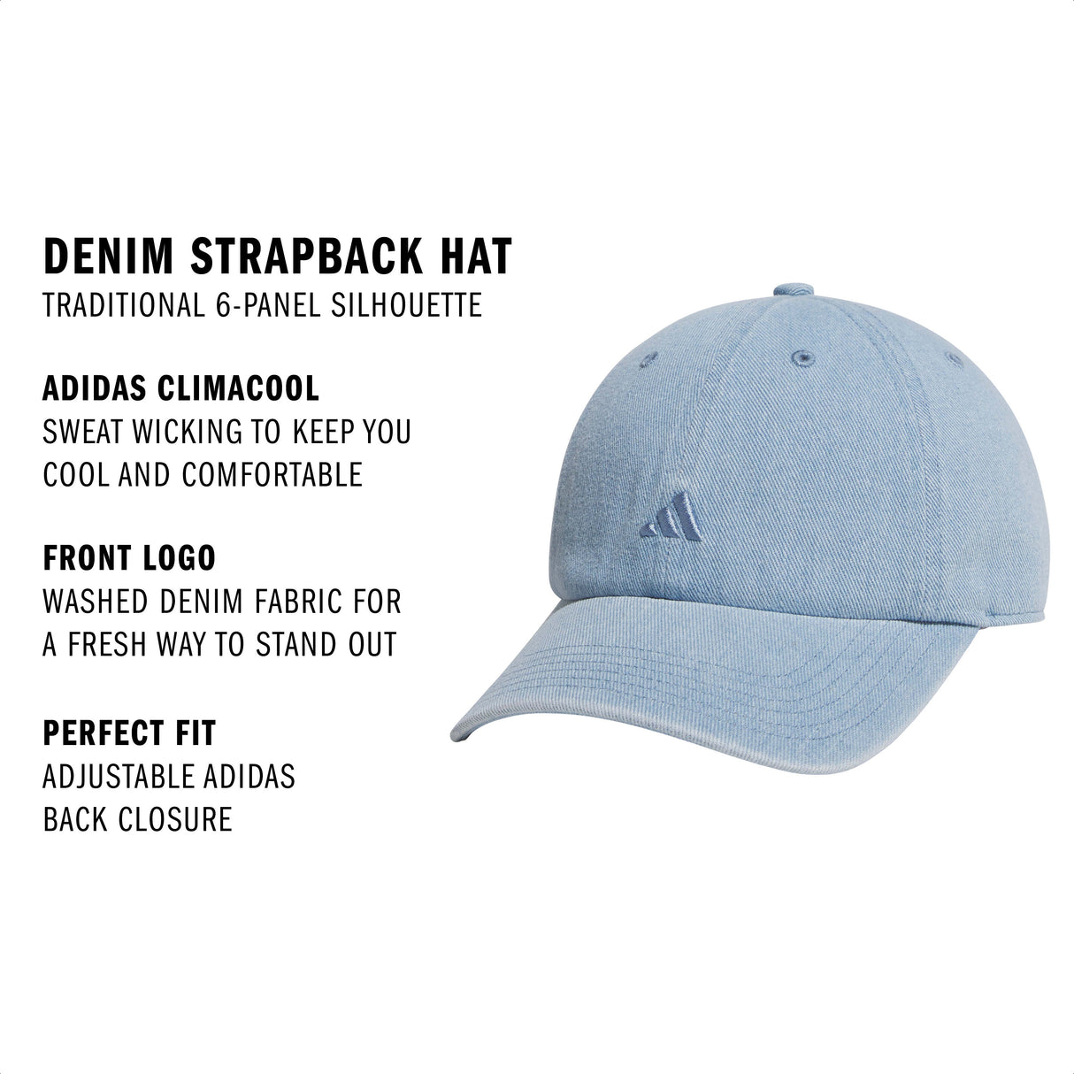 adidas Women's Denim Strapback Hat-3